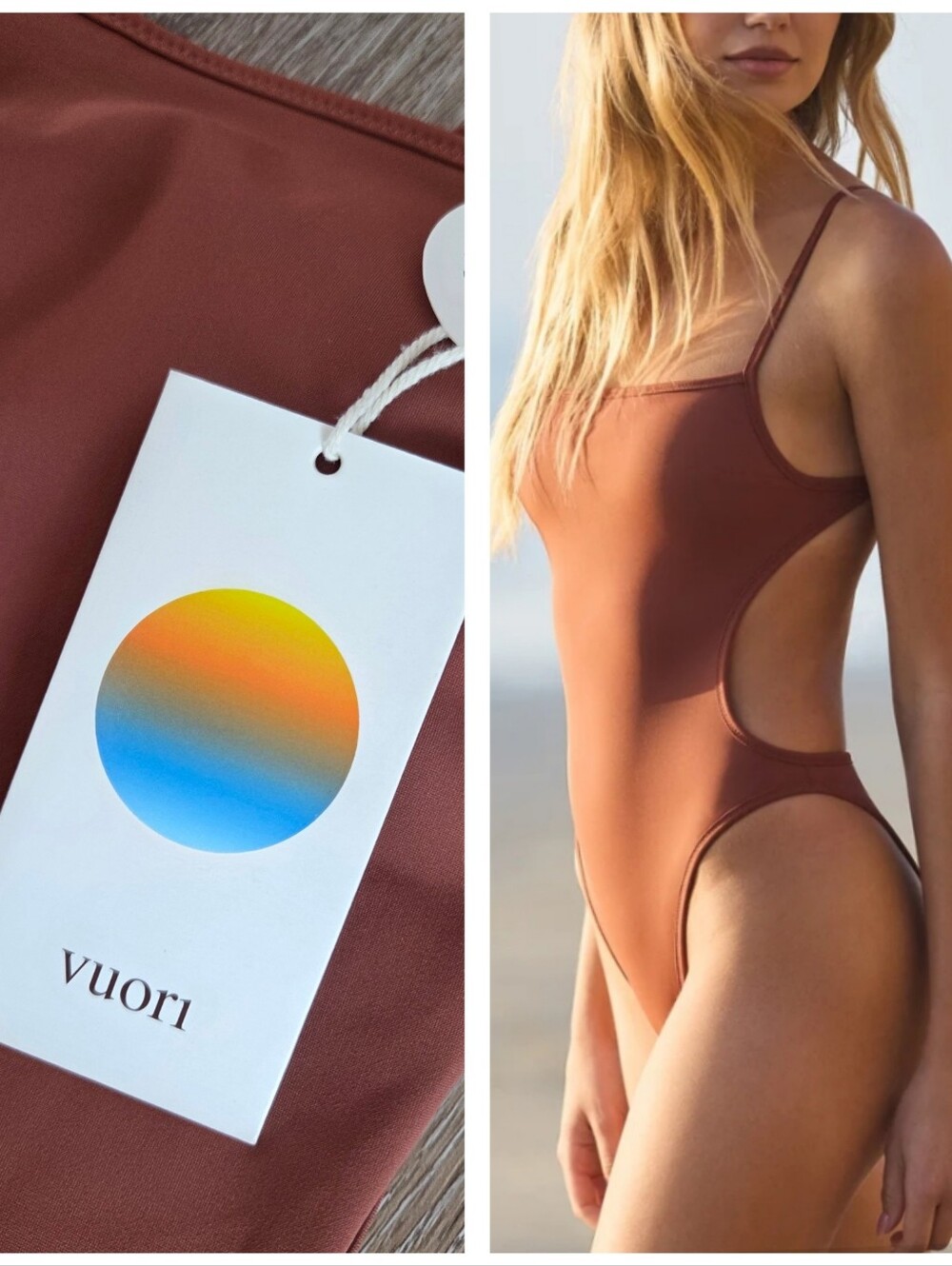 Vuori Bluff One Piece Swimsuit Auburn NWT Cutout Active Dead Stock Resort Vacay